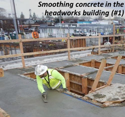 Smoothing concrete in the headworks building (#1)