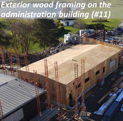Exterior wood framing on the administration building (#11)