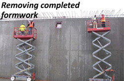 Removing completed formwork