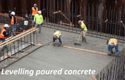 Levelling poured concrete