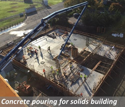 Concrete pouring for solids building