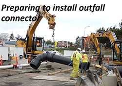 Preparing to install outfall connector