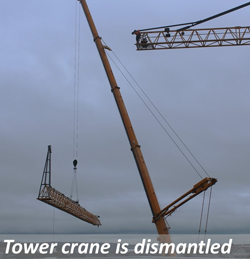 Tower crane is dismantled