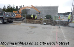 Moving utilities on SE city Beach Street