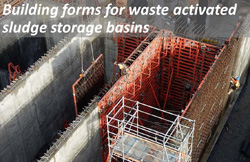 Building forms for waste activated sludge storage basins