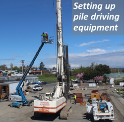 Setting up Pile Driving Equipment