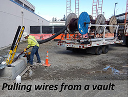 Pulling wires from a vault
