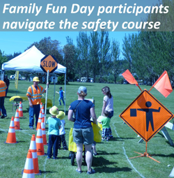 Family Fun Day paricipants navigate the safety course