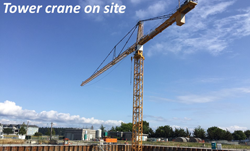 Tower crane on site