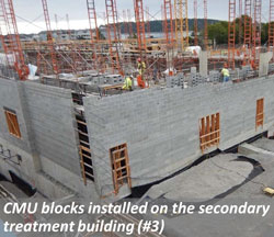CMU blocks installed on teh secondary treatment building (#3)