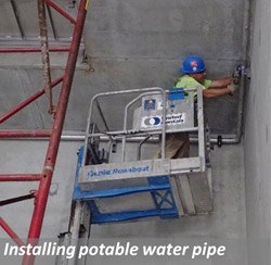 Installing potable water pipe