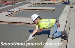 Smoothing poured concrete