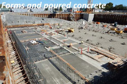 Forms and poured concrete