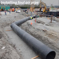 Installing foul air pipe
