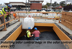 Installing odor control bags in the odor control area (#7)