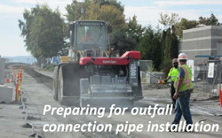 Preparing for outfall connection pipe installation