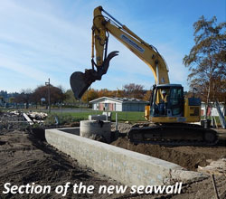 Section of the new seawall