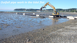 Outfall pipe work in the tidal flat